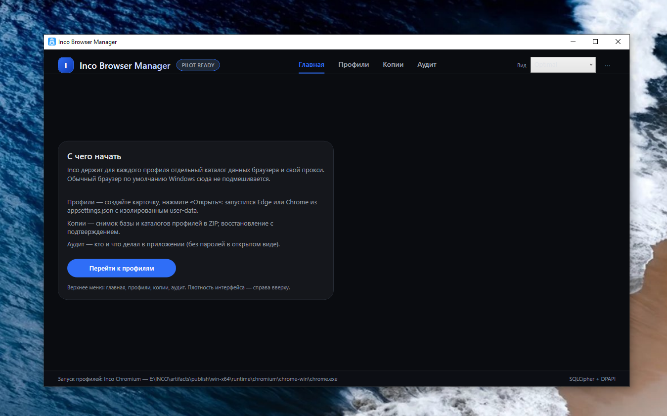 Кейс Inco Browser Manager: Windows-приложение изолированных Chromium-профилей